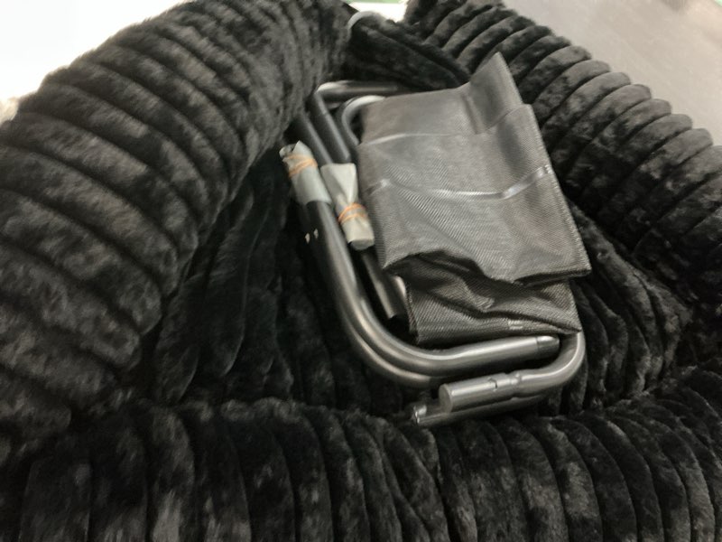 Condition photo showing As Is for Elevated Dog Bed with Removable Bolster Cushion Mat, Raised Pet Cot for Large Sized Dogs with Breathable & Washable Mesh, Indoor & Outdoor Pet Hammock with Skid-Resistant Feet. L(43.30"x31.90"x8.00") with Black Bolster Cushion Mat