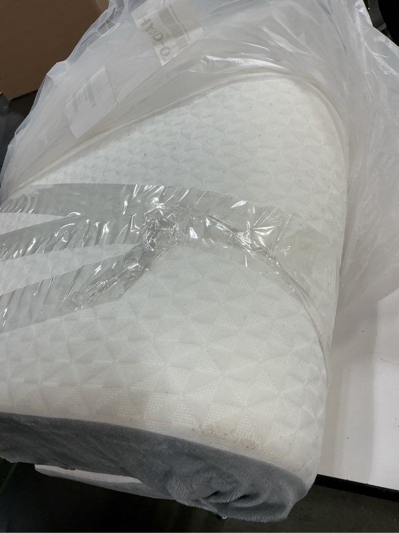 Condition photo showing As Is for Vekkia 34" Extra-Long Wedge Pillow, Back & Arm Support, Bed Wedge Pillow for Sleeping After Surgery, Acid Reflux, Snoring Relief, Removable Washable Cover & Double Side Pockets, 7.5" Height, White White/Gray 34''x22''x7.5''