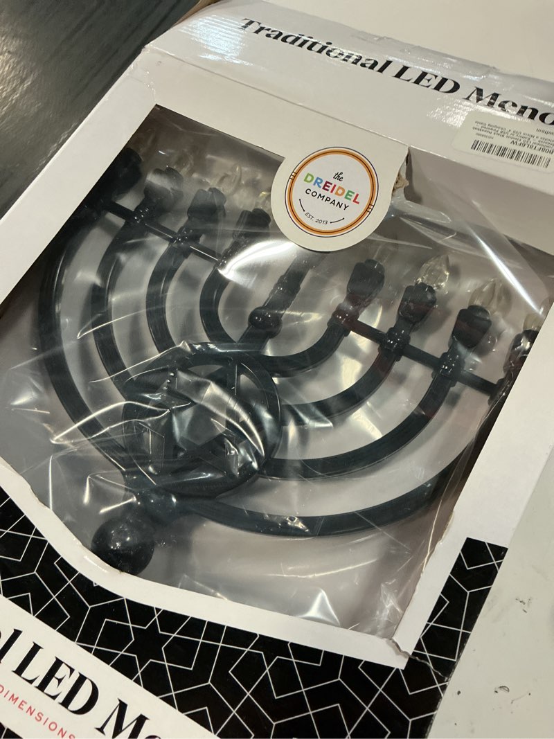 Condition photo showing Good Condition for traditional led electric hanukkah menorah, plastic - batteries not included (black)