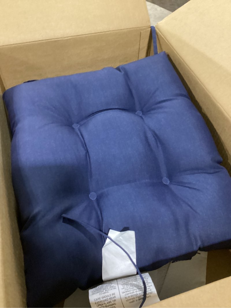 Condition photo showing Good Condition for degrees of comfort square large pillows seating for adults, tufted corduroy floor cushions for living room tatami, navy blue, 22x22 inch