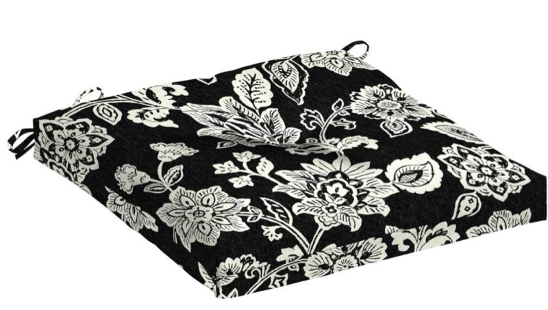 Arden Outdoor Plush Modern Tufted Seat Cushion, 20 x 20, Water Repellent, Rain Proof, Fade Resistant Seat Cushion for Rocking Or Dining Chairs Ashland Black Jacobean