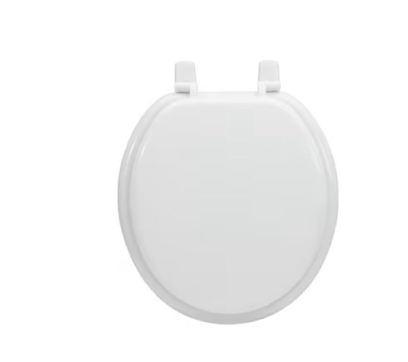 project source wood white round toilet seat