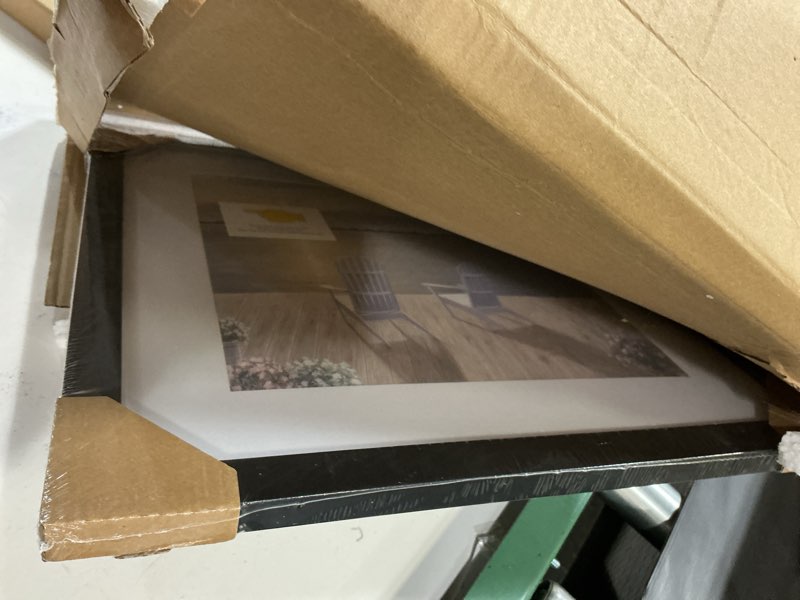 Condition photo showing New/Like New for VNVNK 16x16 Frame Natural Wood Color, Perfect for 16x16 Inch Picture without Mat or 12x12 Inch Picture with Mat, Home Wall Decor Picture Frame-1 PCS 16x16 Natural