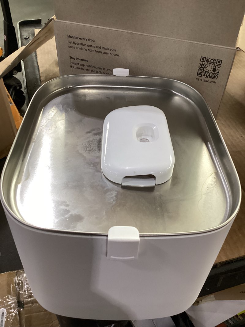 Condition photo showing As Is for petlibro upgrade cat water fountain stainless steel tray, dockstream 2 cat fountain indoor, 3l/101oz