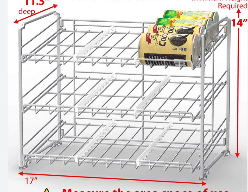 Deco Brothers Stackable Can Rack Organizer for Kitchen and Pantry, Holds Upto 36 Cans, Chrome Finish