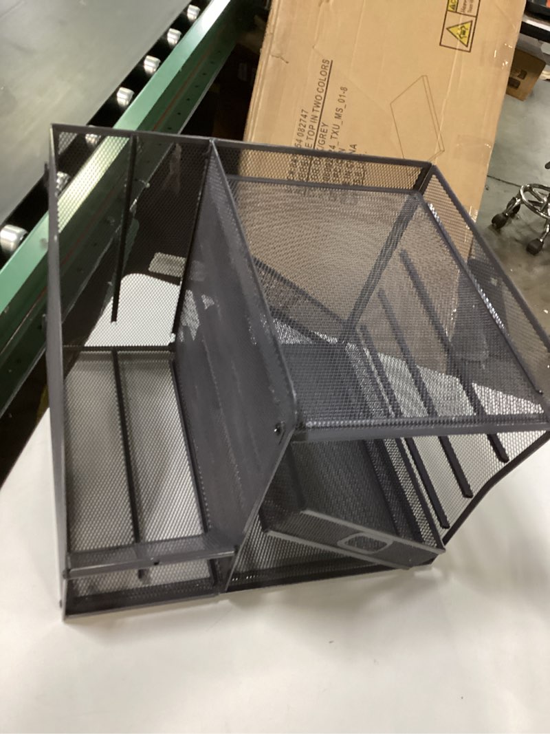 EASEPRES Mesh File Organizer, Desktop Hanging File Holder with 3 Paper Letter Tray and 1 Vertical Upright Compartment, Black Visit the EASEPRES Store