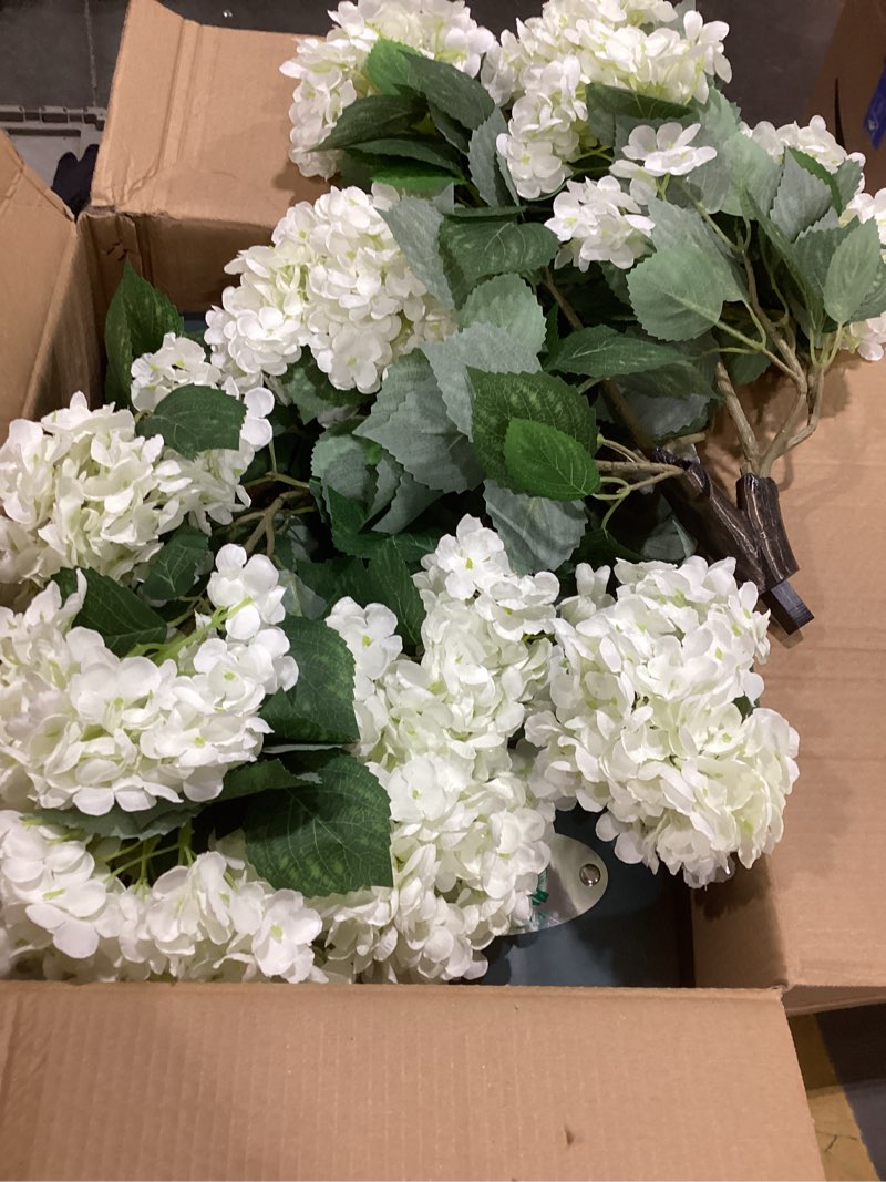 Condition photo showing Good Condition for faux hydrangea tree – 30 inch hydrangea tree artificial with white flowers, uv resistant outdoor hydrangea artificial plants in pot for indoor outdoor home porch decor (2 pack)