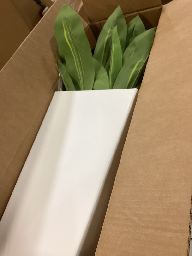 Condition photo showing Good Condition for Artificial Dracaena Plant Indoor 5FT - Fake Tree with White Tall Planter - Faux Yucca Tall Fake Floor Plant in Pot - Artificial Trees for Home Office Living Room Decor Indoor White 5ft