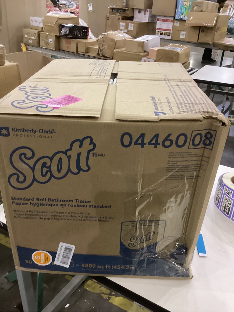 Condition photo showing New/Like New for Scott Professional Standard Roll Bulk Toilet Paper (04460), 2-Ply, Elevated Design, White, Individually Wrapped (80 Rolls of 550 Sheets, 44,000 Sheet Total) 550 Count (Pack of 80)