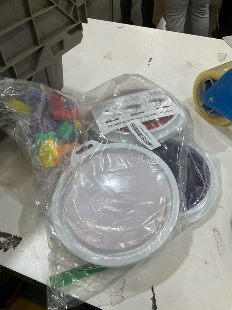 Washable Finger Paint Set for Kids - 8 Colors Safe Ink Pads and 12 Styles Sponge Paint Brushes for K