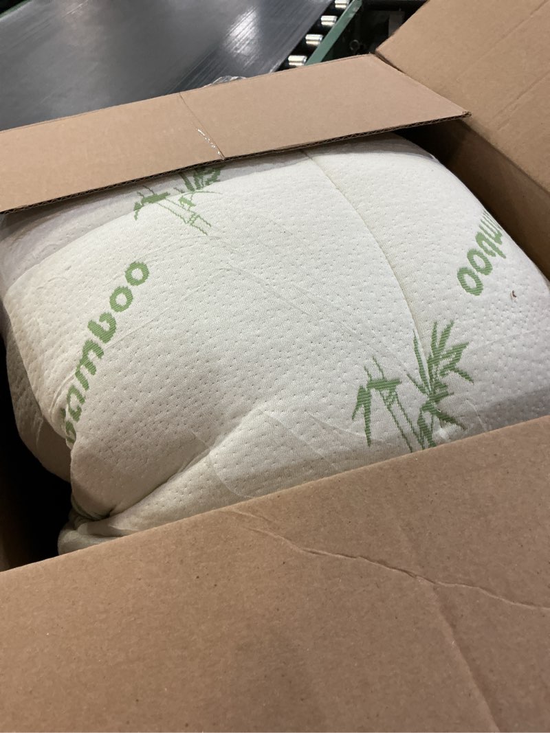 Condition photo showing As Is for Ultra Soft Queen Size Mattress Topper - Viscose Made from Bamboo Pillow Top Mattress Pad for Back Pain Relief - Naturally Cooling for Hot Sleepers, Green