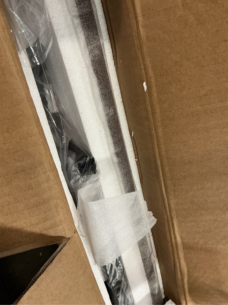 Condition photo showing As Is for Huuger 47 Inches L Shaped Desk, Computer Desk with Reversible Storage Shelves, for Gaming Corner Home Office Writing Study, Metal Frame, Rustic Brown Rustic Brown 47 inch