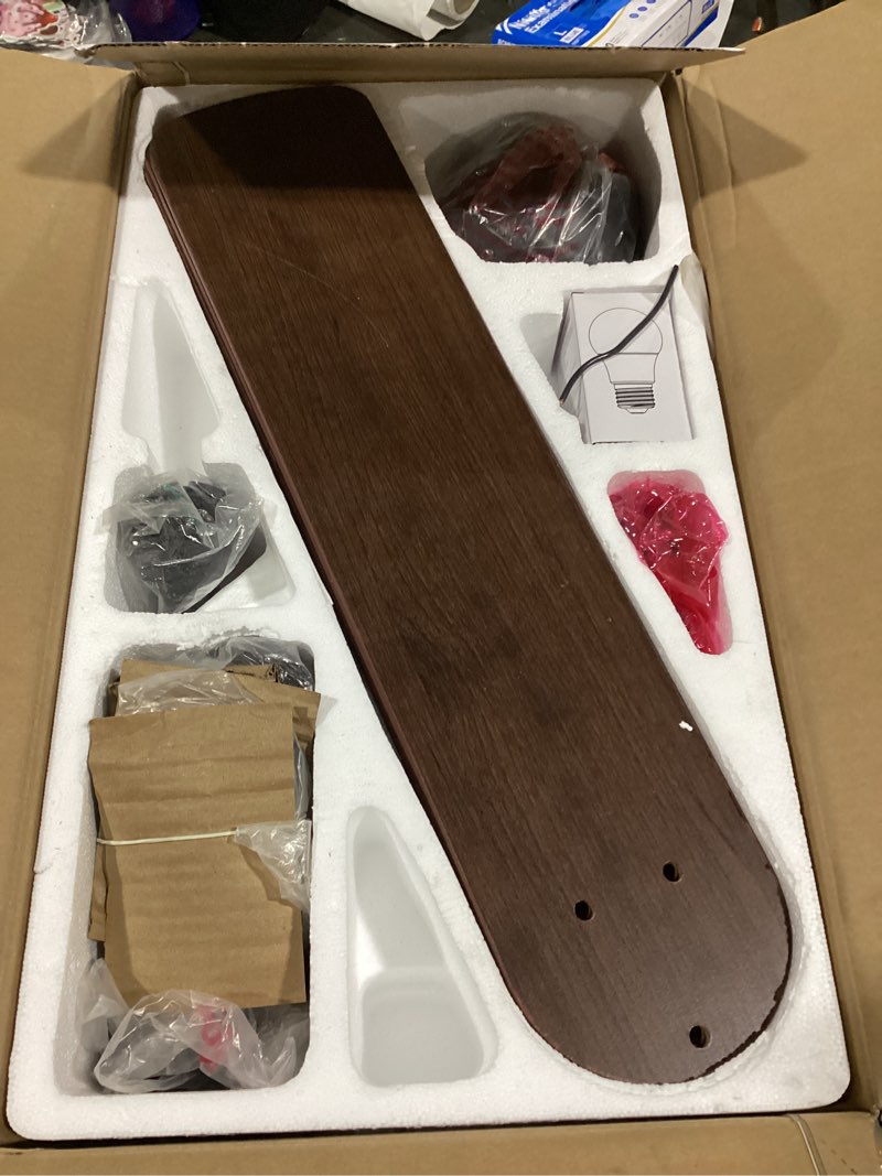 Condition photo showing Good Condition for  Harbor Breeze Caratuk River 52-in Bronze with Cocoa/Nutmeg Blades Ceiling Fan With Light and Pull Chain Included 5 -Blade Item #833928 | Model #40046