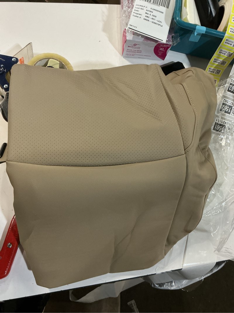 Condition photo showing As Is for Similar Large Ultra-Luxury PU Leather Car Seat Protection Cover Car Seat Cover for Most Four-Door Sedan&SUV,Single Seat Cover Without Backrest 1PCS (W 20.8× D 21× T 0.2inch) (3D-Beige)
