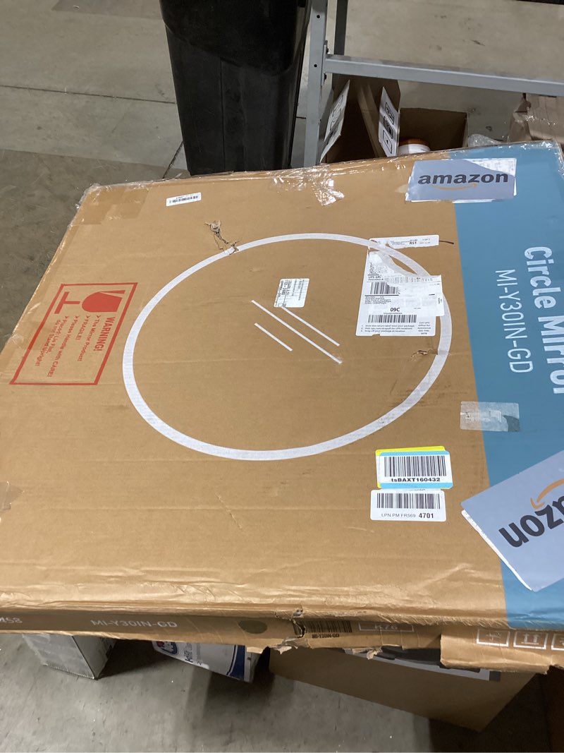 Condition photo showing Good Condition for newbulig gold round wall mirror 30 inch, bathroom mirrors for over sink, wall decor for bathroom, entryway, bedroom, vanity gold-round 30"l x 30"w