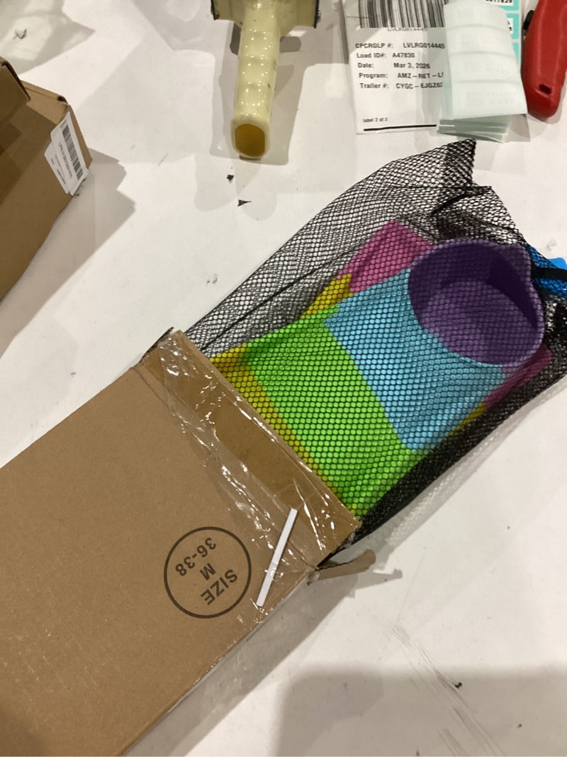 Condition photo showing Good Condition for gintenco swim fins, kids swim training fins for lap swimming, travel size flippers with mesh bag, silicone swimming fins for kids teens adults women men m(us men 4-5.5/ us women 5.5-7) ch14