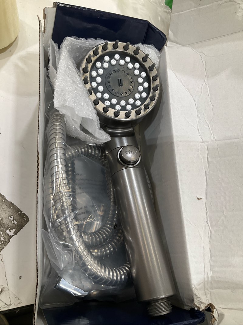 Condition photo showing Good Condition for feelso filtered shower head with handheld, high pressure 4 spray showerhead with filters & upgraded anti-clog nozzles for hard water -remove chlorine, reduce dry itchy skin -on/off switch for pet bath gray