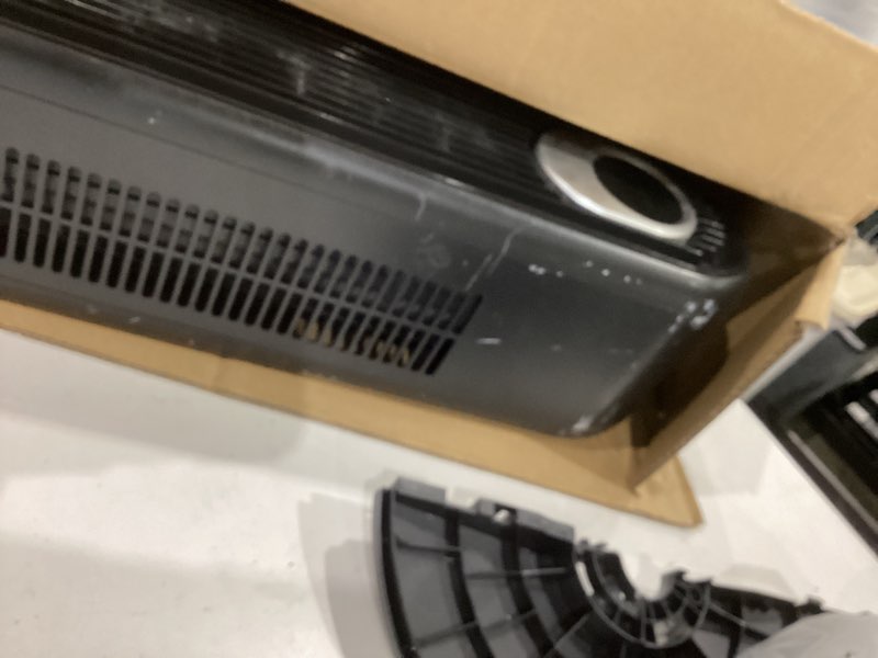 Condition photo showing As Is for dreo tower fan 42 inch,quiet oscillating bladeless fan with remote, 6 speeds, 4 modes, led display, 12h timer, black floor standing fan powerful for indoor home bedroom office room black standard fan