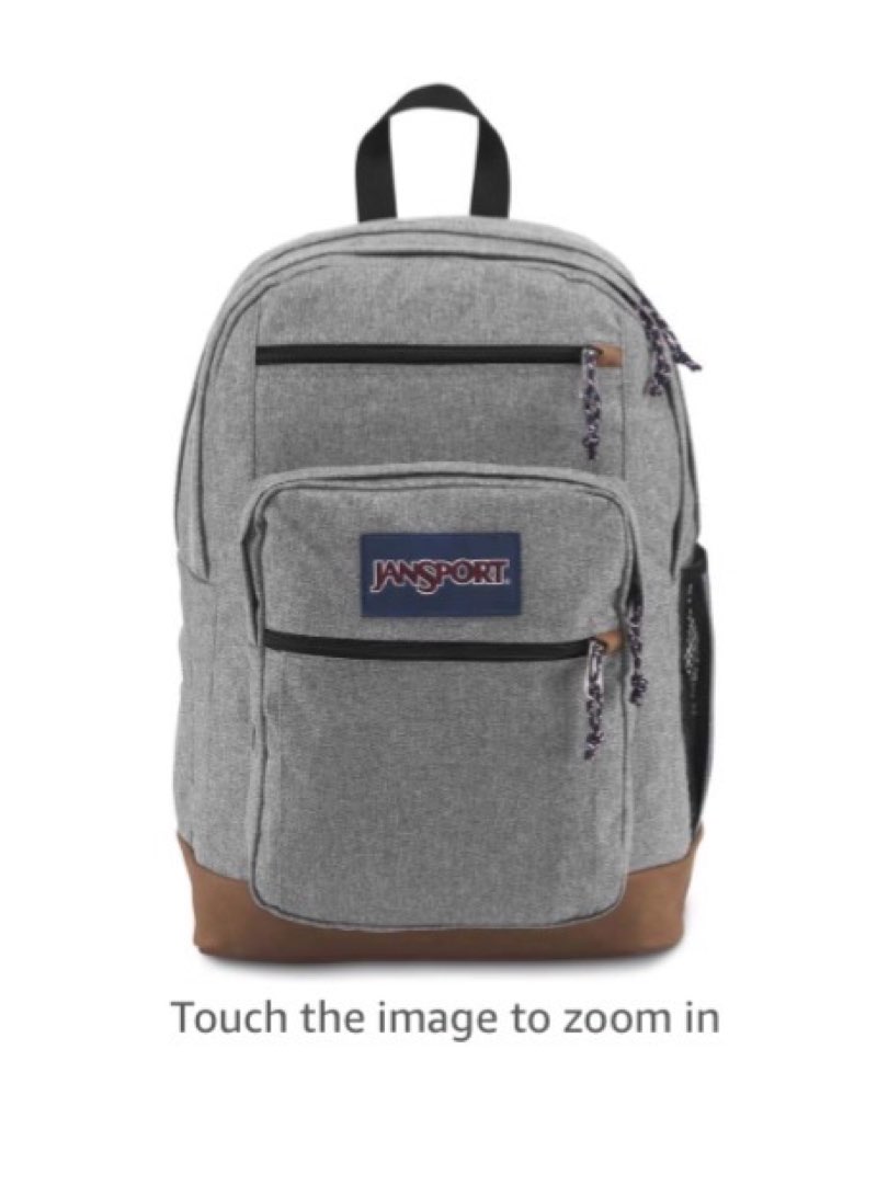 JanSport Cool Backpack, with 15-inch Laptop Sleeve - Large Computer Bag Rucksack with 2 Compartments, Ergonomic Straps, Grey Letterman