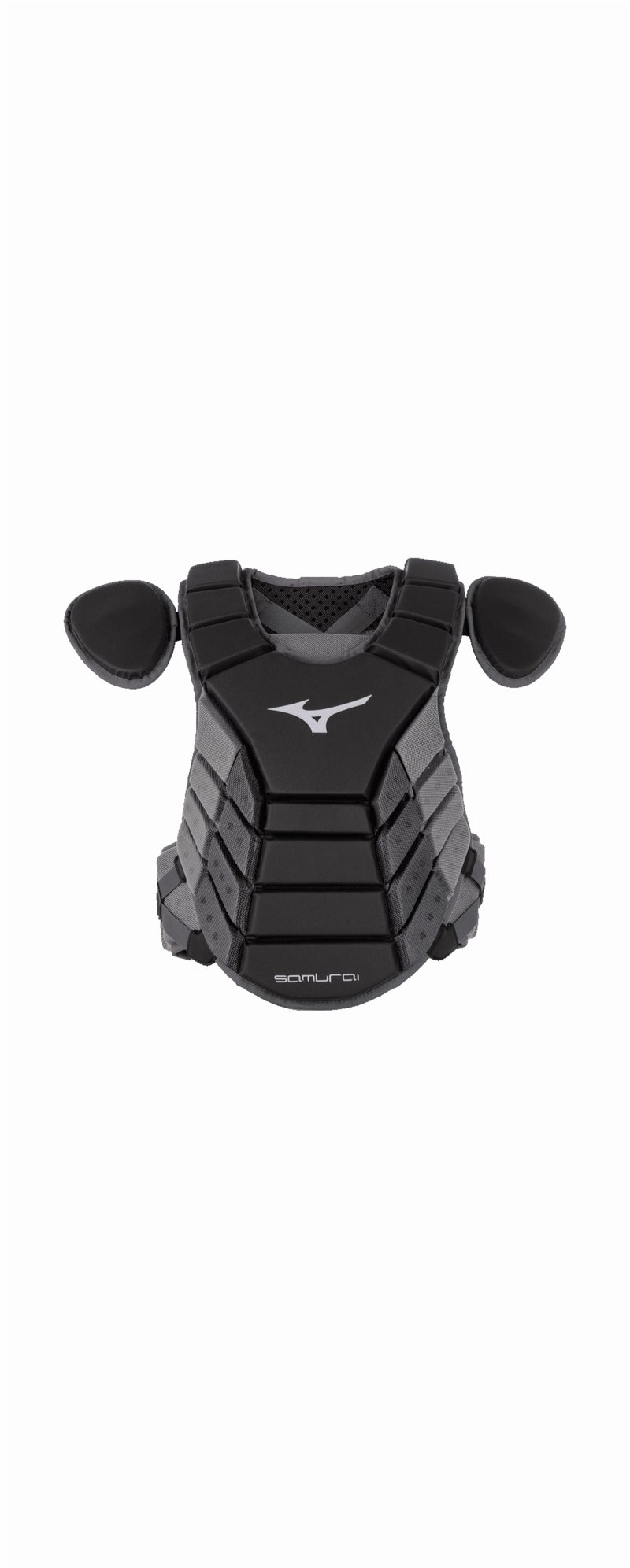 Mizuno Samurai Youth Baseball Chest Protector 14",BLACK-GREY