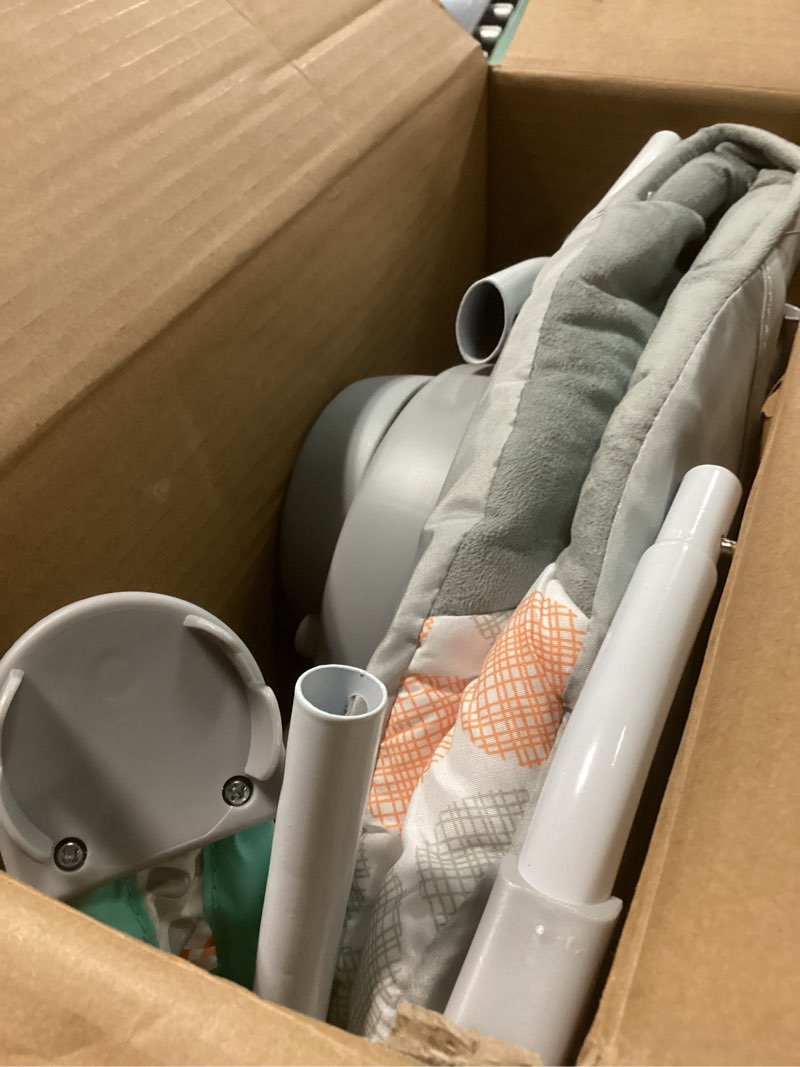 Condition photo showing Good Condition for bright starts portable automatic 6-speed baby swing with adaptable speed, taggies, music, removable-toy-bar, 0-9 months 6-20 lbs (whimsical wild)
