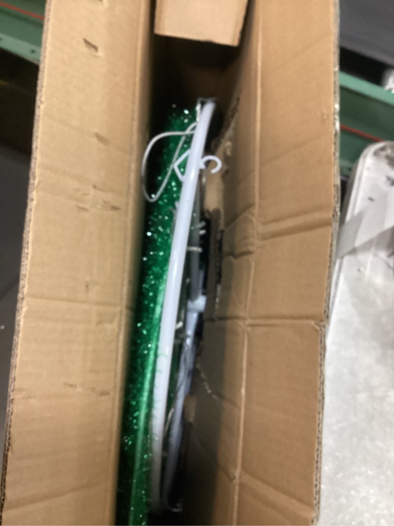 Condition photo showing As Is for 6.2 FT Pre-Lit Pop-up Christmas Tree, Indoor/Outdoor Pre-Lit Xmas Tree with 210 LED Lights, Collapsible Holiday Christmas Decoration for Home, Yard, Lawn, Party