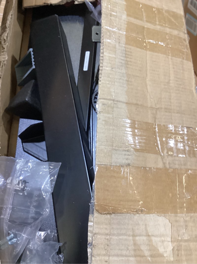 Condition photo showing As Is for standing desk, height adjustable sit-stand home office, black | electric adjustable standing desk, sit to stand computer office desk with splice board, memory preset, lifts
