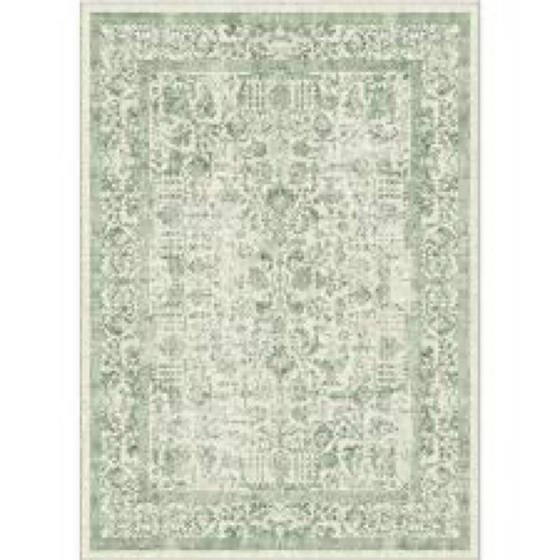 sage green area rug 2x5 washable office entryway carpet vintage distressed non slip kitchen indoor entry neutral low pile retro floral farmhouse throw mat for laundry dining room bedroom