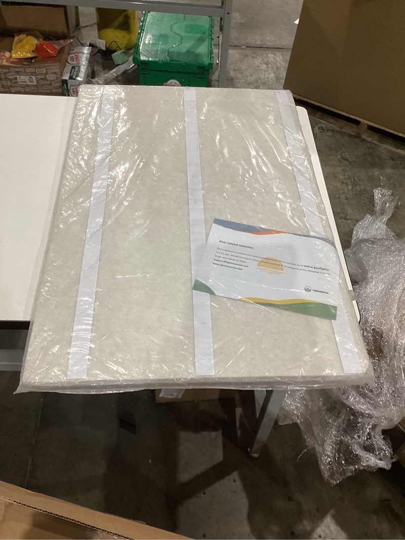 Condition photo showing As Is for Large Bulletin Board - 48 x 36 Inches, Decorative Felt Pin Board for Wall - 4' x 3' Foldable Photo Display Board with Self-Adhesive Tape, Includes 20 Push Pins - Oatmeal Oatmeal 48×36 inches