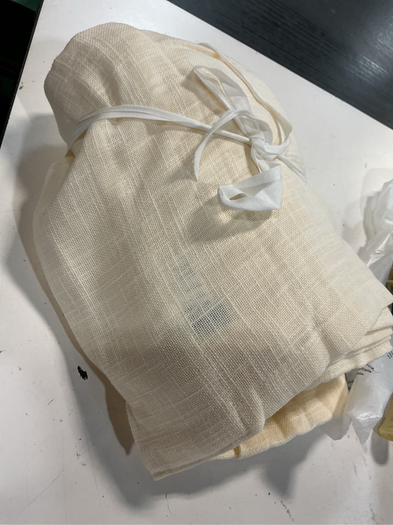 Condition photo showing Good Condition for cotton sheer curtain set (set of 2) 48”x96” 