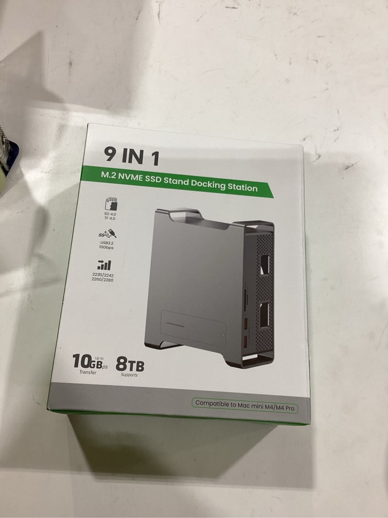 Condition photo showing Good Condition for Mac mini M4/M4 Pro Dock with NVMe SSD Enclosure, 9-1 Workstation for Mac mini M4/M4 Pro,Docking Station with HDMI 4K60Hz,2*USB-A 10G,1*USB 2.0,1*PD 100W,SD/TF4.0,Support SSD B+M M-Key