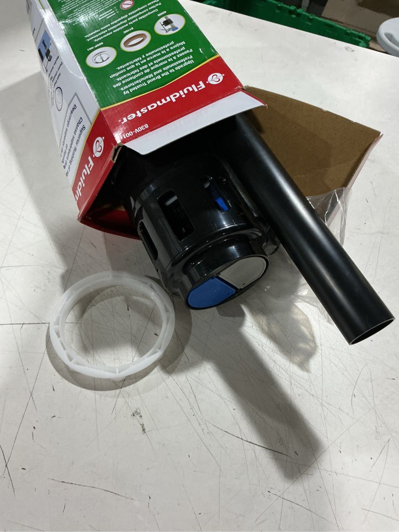 Condition photo showing As Is for fluidmaster flush valve black