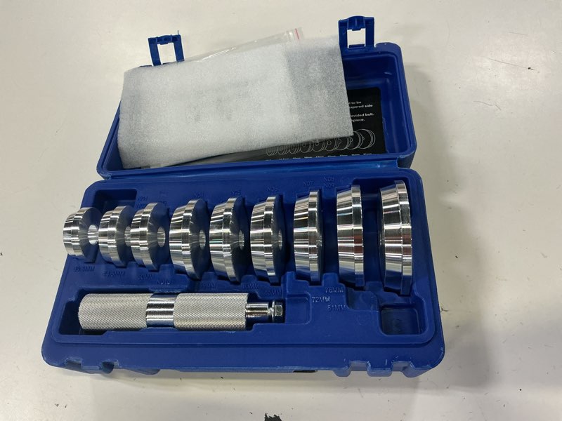 Condition photo showing New/Like New for orion motor tech bearing press kit, 10pc bearing race and seal driver set with seal driver and 9 bearing adapters, seal installer bearing driver kit for bearing installation 39.5 to 81 mm