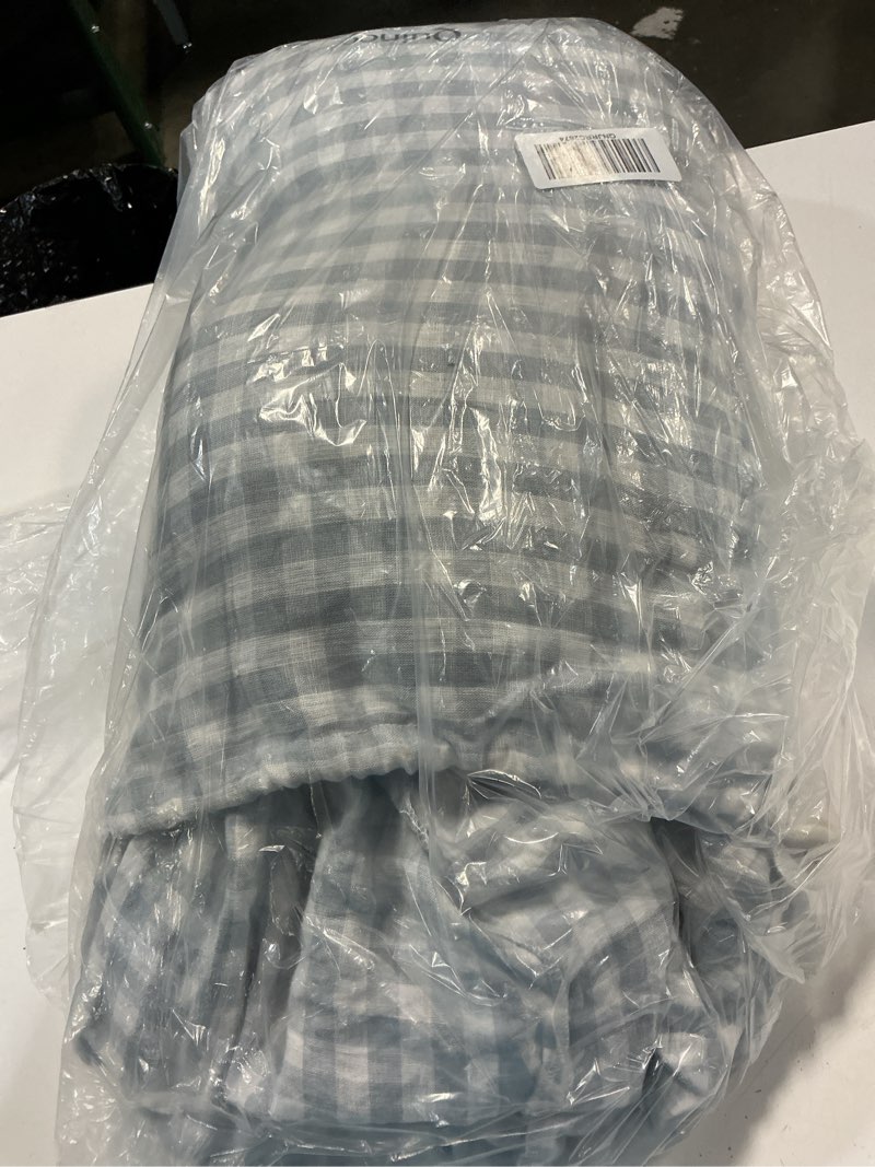 Condition photo showing Good Condition for european linen duvet cover set, king/cal king, blue fog gingham