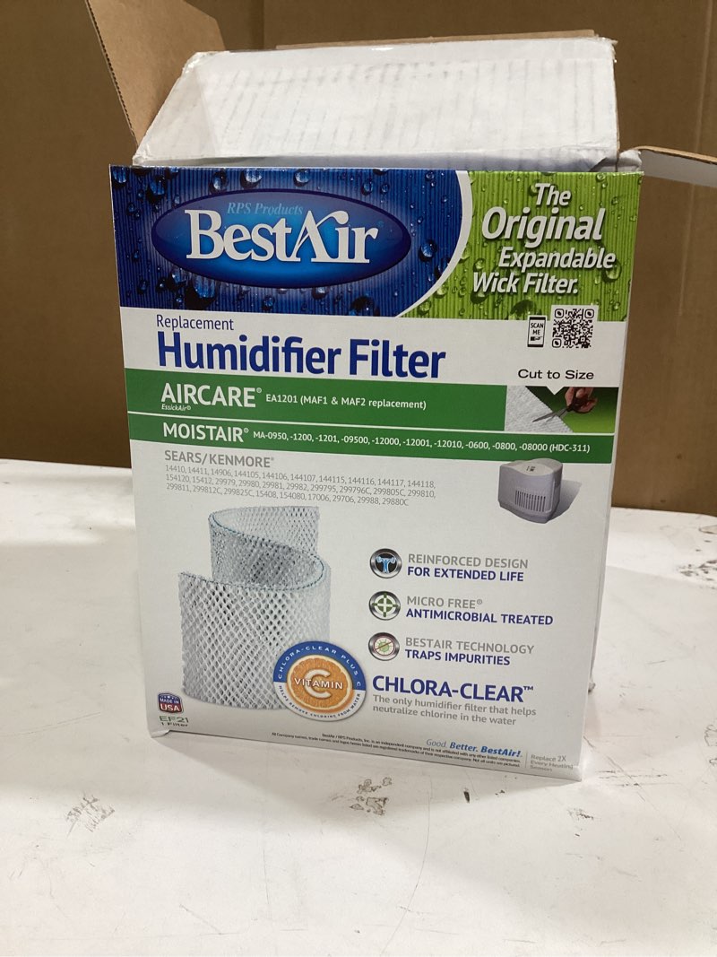 Condition photo showing New/Like New for bestair ef21-pdq-3 extended life humidifier replacement paper wick humidifier filter, 10.7" x 8.3" x 3.2", for emerson, sears & kenmore models, 3 pack