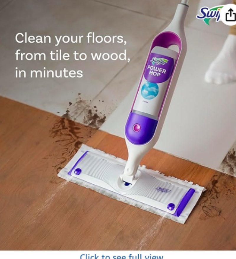 Swiffer PowerMop Multi-Surface Mop Kit for Floor Cleaning, Includes PowerMop, 2 Mopping Pad Refills, 1 Cleaning Solution with Fresh Scent and 2 Batteries