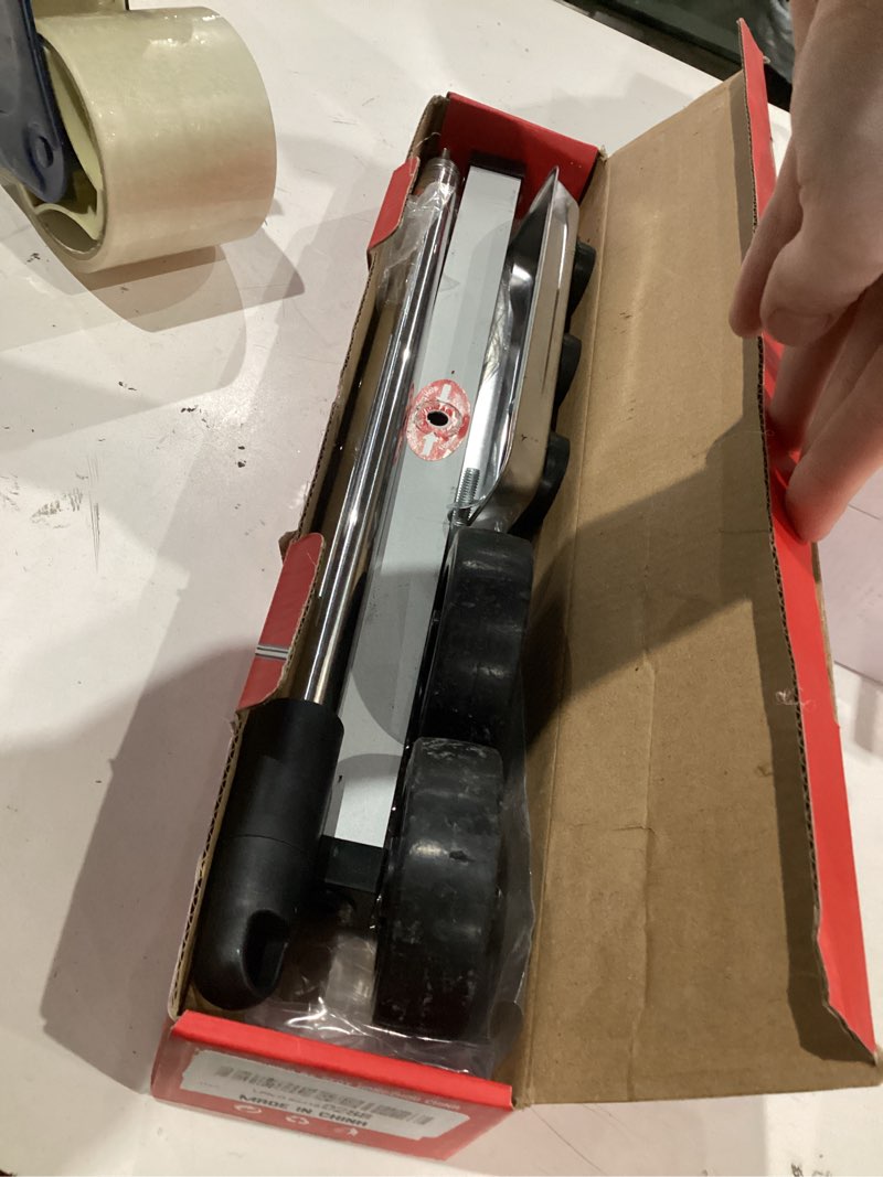 Condition photo showing As Is for magnet sweeper magnetic nail roller: 17-inch heavy duty magnet nail pickup rolling tool with telescoping adjustable handle 8.8-pound capacity ideal for workshop garage yard construction cleanup 17-inch sweeper + magnetic tray