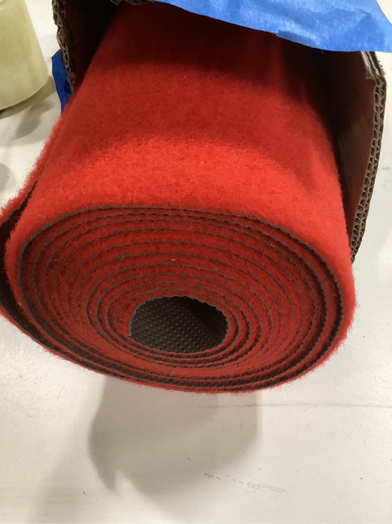 Condition photo showing Good Condition for PBHEPJ 3ft x 10ft Red Carpet Runner for Party, TPR Rubber Backed Red Rug, Non-Slip,Extra Thick, Wedding and Events Decorations, Reusable
