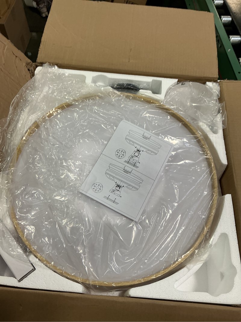 Condition photo showing New/Like New for Retractable Ceiling Fan with Lights, 42 inch Ceiling Fan with Light and Remote, Low Profile Bladeless Ceiling Fans for Bedroom Living Room Gold