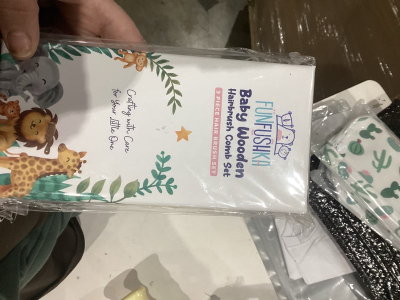 Condition photo showing New/Like New for Baby Hair Brush Set for Newborns & Toddlers - Baby Brush and Comb Set - Ultra Soft Goat Hair Bristles, Perfect for Cradle Cap, Newborn Showers & Registries Gift, Comb Brush for Girls & Boys