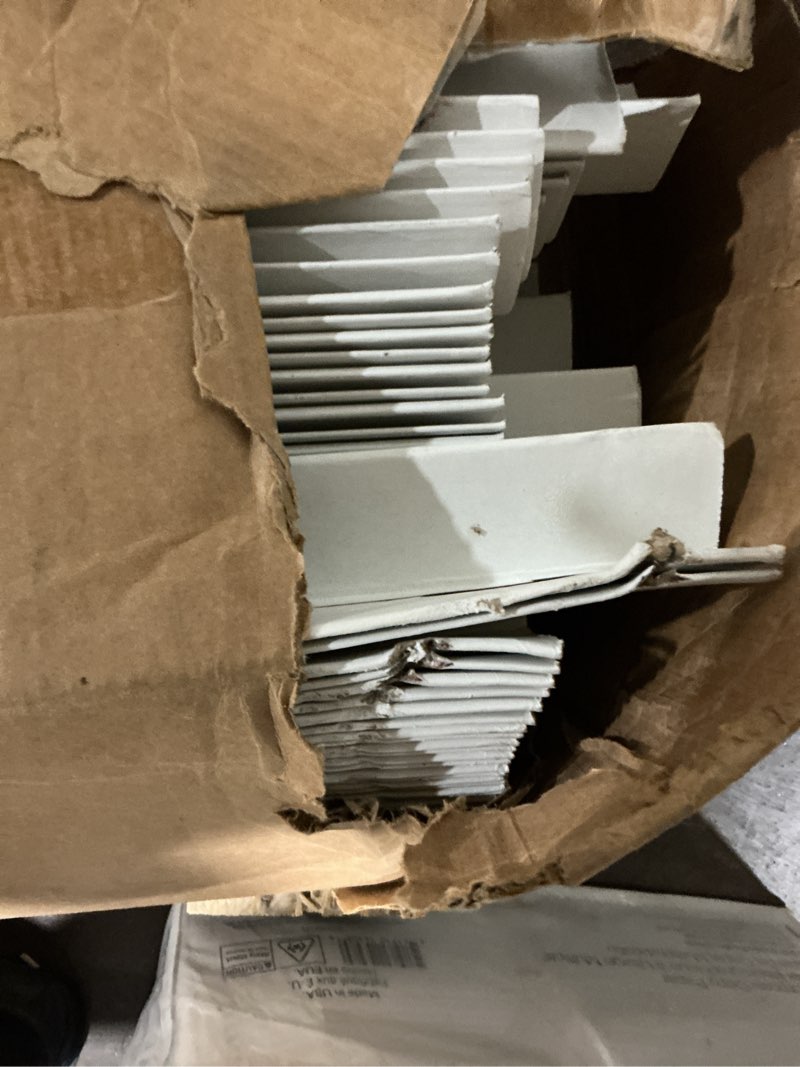 Condition photo showing As Is for damaged idl packaging 2” x 2” x 36” cardboard edge protector (pack of 200) - corner protectors for shipping, storage, & moving – reinforced corner guard protection for pallets, wall corners, & furniture 36\" length pack of 200 white