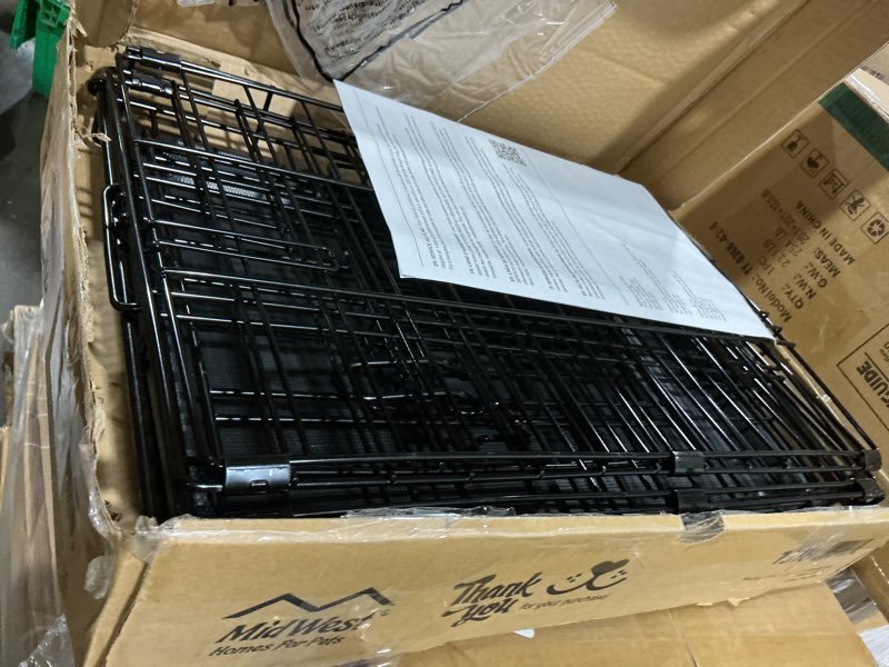 Condition photo showing Good Condition for midwest homes for pets 18-inch icrate for tiny breeds, up to 10 lbs, single door folding dog crate with divider panel, leak-proof tray & secure latch, portable, durable & easy to assemble 18.0"l x 12.0"w x 14.0"h single door