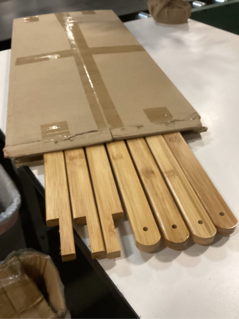 Condition photo showing As Is for Small Clothes Hanging Racks,Bamboo Wood Kids Clothing Garment Racks for Cloths,Free Standing Dress Costume Rack for Bedroom,Living Room, Commercial,Small Space 1 Tiers Bamboo Clothes Rack
