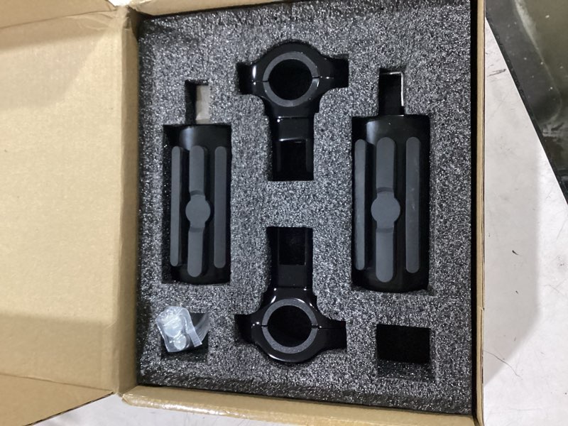 Condition photo showing Good Condition for benlari highway pegs, motorcycle foot pegs stainless steel 1in 1-1/4in 25mm 32mm fit for harley davidson for honda for suzuki for kawasaki engine guards crash bars style 2 (black)