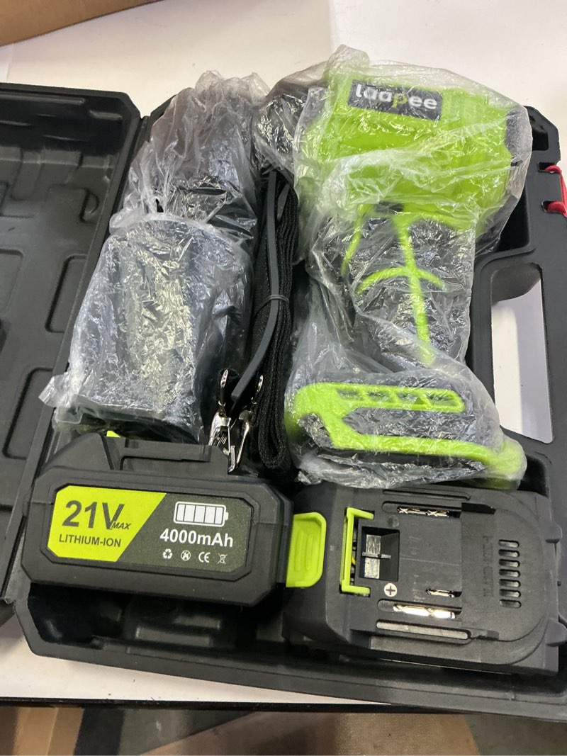 Condition photo showing New/Like New for leaf blower cordless,battery powered 800,000 rpm electric leaf blower with 2 x 4.0ah battery and charger handheld blowers for lawn care,dust,snow,car blowing water with 2 extended nozzle green