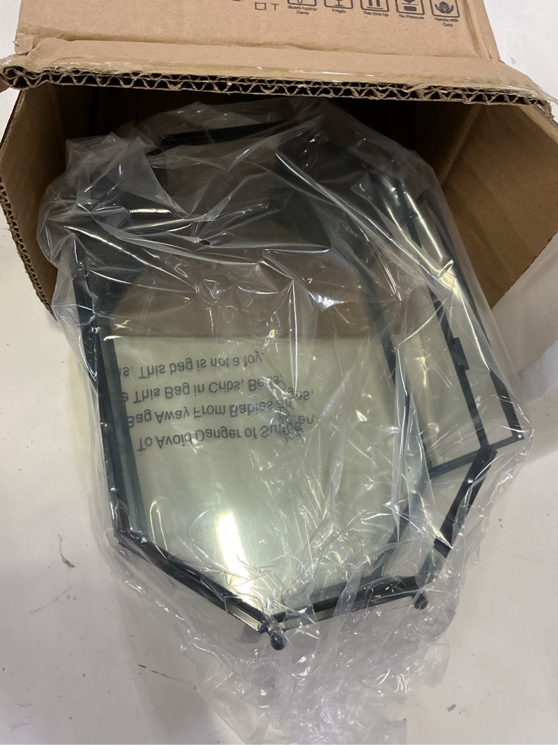 Condition photo showing Good Condition for ncyp glass enclosure terrarium with mesh and door for spiders, small mantis, jumping spider - octagon shape vented glass terrarium 6.2 x 3.1 x 8.7 inches, black (plants not include)