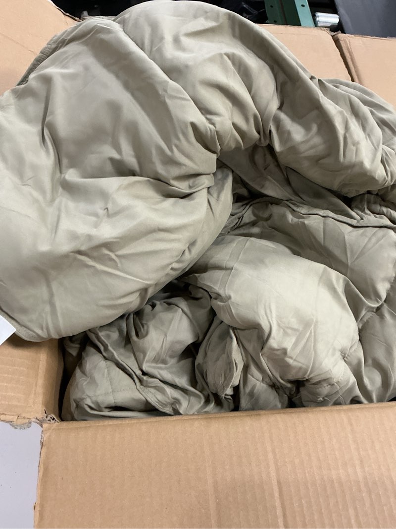 Condition photo showing As Is for joysoul king size down comforter - all season ultra soft goose down & feather fiber fill, luxury hotel sage green duvet insert with corner tabs (104" x 88") sage green king