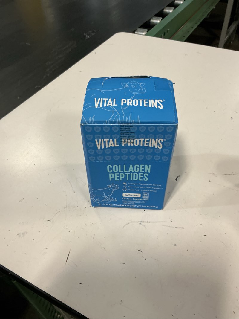 Condition photo showing New/Like New for ((bb:30/mar/2030))vital proteins collagen peptides powder supplement (type i, iii) travel packs, hydrolyzed collagen for skin hair nail joint - dairy & gluten free - 10g per serving - unflavored (20ct per box) unflavored 20 servings (pack of 1)