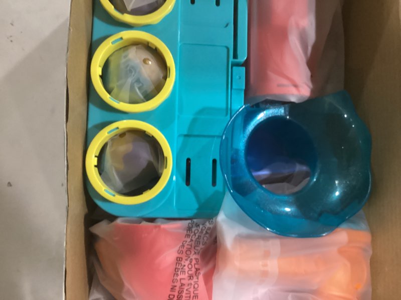 Condition photo showing New/Like New for 2-in-1 Rolling Ball & Car Ramp Race Track for Toddlers, Hammer Ball Drop Toy for Boys & Girls, Interactive Toys w/Sensor Lights - Montessori STEM Learning Toys - Brithday Gift for Kids 1-5+ Year Old Blue + Red + Orange + Green