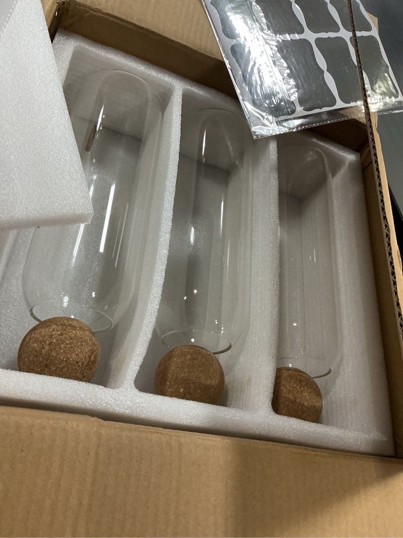 Condition photo showing Good Condition for Glass Jars with Bamboo Lids 79 FL OZ [Set of 3], Glass Canisters with Airtight Lids, Glass Food Storage Containers for Spaghetti, Fettuccine, Linguine,Pasta, Best for Kitchen & Pantry 79OZ Set-3Pack